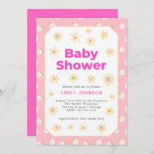 デイジーガールパステルベビーシャワー招待状 招待状 (正面/裏面)