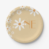 デイジーガール1stバースデーフラワーテーマ紙プレート ペーパープレート (正面)