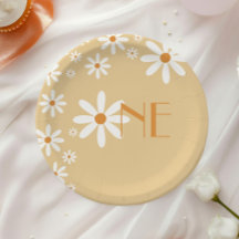 デイジーガール1stバースデーフラワーテーマ紙プレート