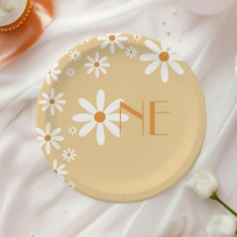 デイジーガール1stバースデーフラワーテーマ紙プレート ペーパープレート