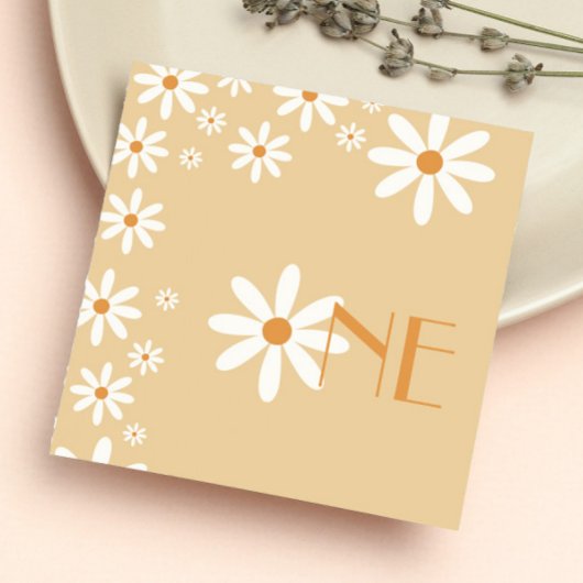 デイジーガール1stバースデーフラワーテーマ スタンダードカクテルナプキン