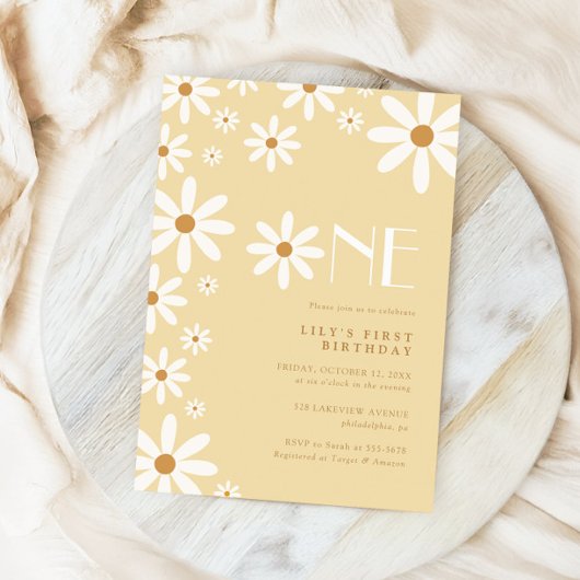 デイジーガール1stバースデーフラワーテーマ 招待状