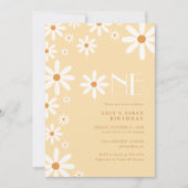 デイジーガール1stバースデーフラワーテーマ 招待状 (正面)