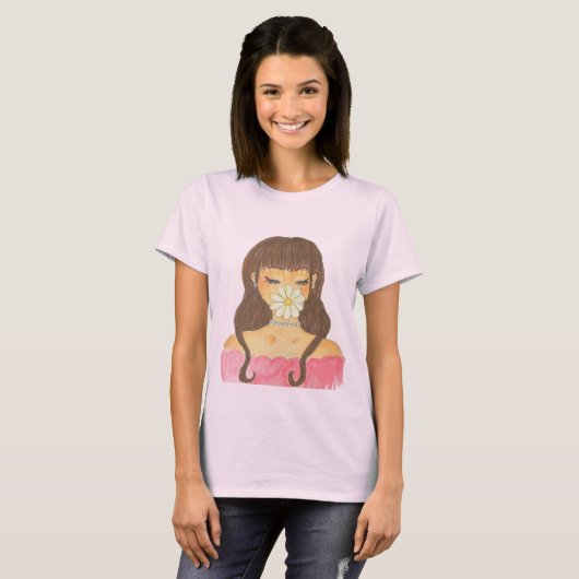 デイジーガール ピンクのドレス Tシャツ (正面フル)