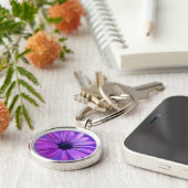 デイジーキーチェーンビューティフルブルーフラワーデイジーギフト キーホルダー (側面)