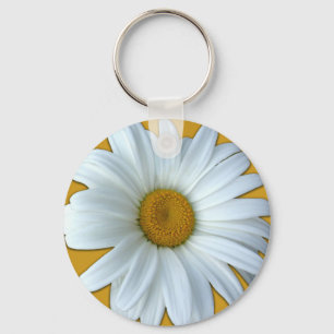 デイジーキーチェーン明るい黄色の花の贈り物 キーホルダー