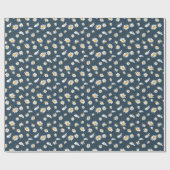 デイジークラシックフローラホワイトイエローデイジー ラッピングペーパー (フラット)