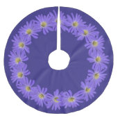 デイジークリスマスツリーパープルデイジーツリースカート ブラッシュドポリエステルツリースカート (正面)