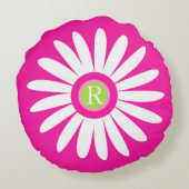 デイジーグラフィック花モノグラム装飾用クッション ラウンドクッション (裏面)