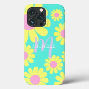 デイジーグリーンアクア iPhone 13 PROケース