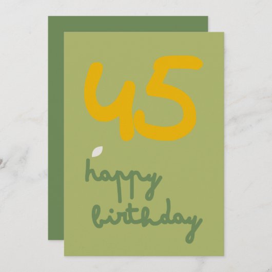 デイジーグリーン – 誕生日フローラ招待状カード シーズンカード (正面/裏面)