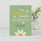 デイジーグリーン – 誕生日フローラ招待状カード シーズンカード (スタンド正面)