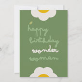 デイジーグリーン – 誕生日フローラ招待状カード シーズンカード (正面)