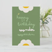 デイジーグリーン – 誕生日フローラ招待状カード シーズンカード (スタンド正面)