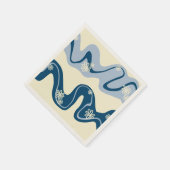 デイジーグルーブ – ダークブルー、ライトブルー、クリーム スタンダードカクテルナプキン (角)