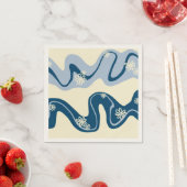 デイジーグルーブ – ダークブルー、ライトブルー、クリーム スタンダードカクテルナプキン (インサイチュ)