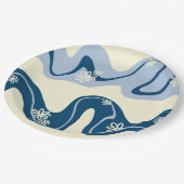 デイジーグルーブ – ダークブルー、ライトブルー、クリーム ペーパープレート (アングル)