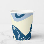デイジーグルーブ – ダークブルー、ライトブルー、クリーム 紙コップ (裏面)