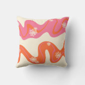 デイジーグルーブ – ピンク、オレンジ、クリーム クッション (裏面)