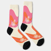 デイジーグルーブ – ピンク、オレンジ、クリーム ソックス (右)