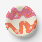 デイジーグルーブ – ピンク、オレンジ、クリーム ペーパーボウル (正面)