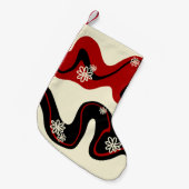 デイジーグルーブ – レッド&クリーム スモールクリスマスストッキング (正面 (吊り時))