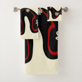 デイジーグルーブ – レッド&クリーム バスタオルセット