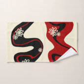 デイジーグルーブ – レッド&クリーム バスタオルセット (ハンドタオル)