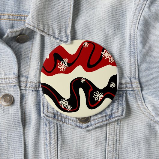 デイジーグルーブ - レッド & クリーム 缶バッジ (インサイチュ)