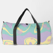 デイジーグルーヴパステルピンク、イエロー、紫、緑 ダッフルバッグ (裏面)