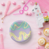 デイジーグルーヴパステルピンク、イエロー、紫、緑 ペーパーボウル (パーティー)