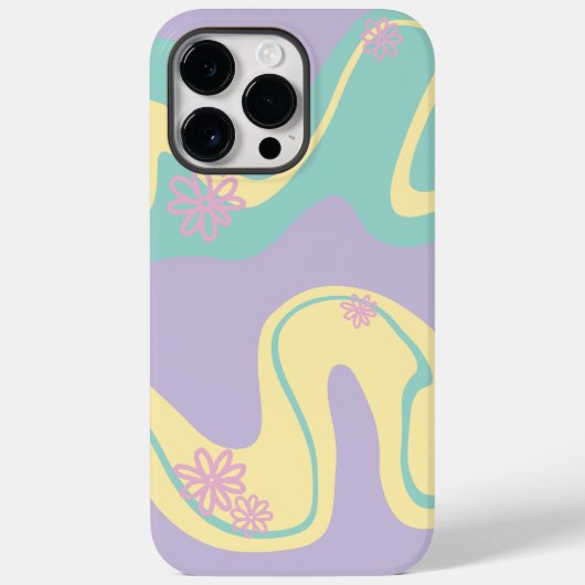 デイジーグルーヴパステルピンク、イエロー、紫、緑 Case-Mate iPhoneケース (裏面)