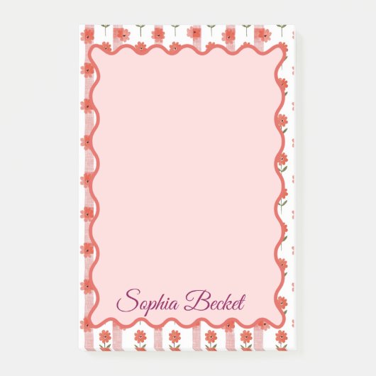 デイジーコケットストライプメモ帳 ポストイット (正面)