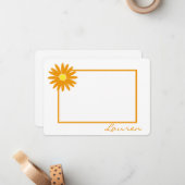 デイジーサンキューオレンジフラットノート ノートカード (正面/裏面インサイチュ)