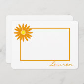 デイジーサンキューオレンジフラットノート ノートカード (正面/裏面)