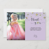 デイジーサンキューフォトカード – パープル 招待状 (正面)