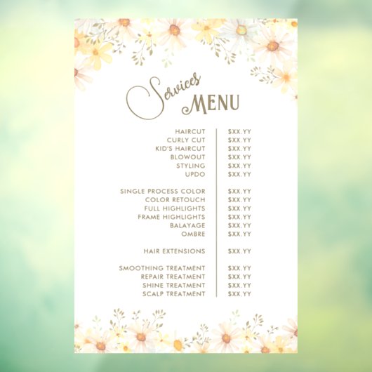 デイジーサービスメニュー ウィンドウサイン (シート3)