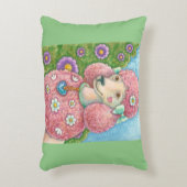 デイジーザピンクプードルアクセント縁ど枕 アクセントクッション (正面(垂直))