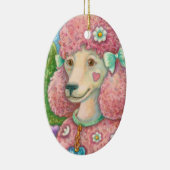 デイジーザピンクプードルホリデーオーナメント セラミックオーナメント (右)
