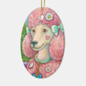 デイジーザピンクプードルホリデーオーナメント セラミックオーナメント (左)