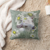 デイジーザベビーヤギ水カラーポートレート2 クッション (ブランケット)