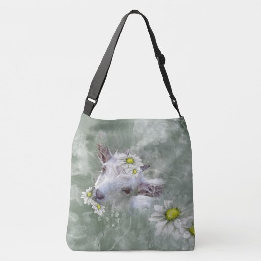 デイジーザベビーヤギ水カラーポートレート クロスボディバッグ (裏面)