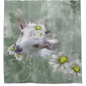 デイジーザベビーヤギ水カラーポートレート シャワーカーテン (正面)