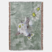 デイジーザベビーヤギ水カラーポートレート スローブランケット (正面縦)