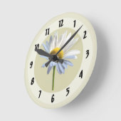 デイジーシャドウとライト ラウンド壁時計 (傾斜)