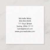 デイジーシンプルイベントプランナーティール（緑がかった色）グリーン スクエア名刺 (裏面)