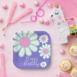 デイジーシンプルパープル ペーパープレート