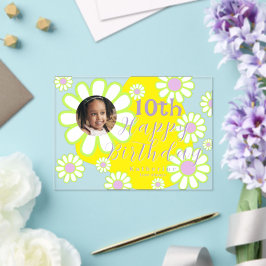 デイジーシンプルフォトイエロー アクリル招待状