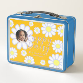 デイジーシンプルフォトイエロー メタルランチボックス
