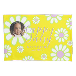 デイジーシンプルフォトイエロー 枕カバー